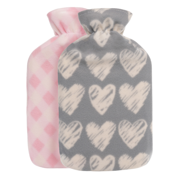 Heart Hot Water Bottle - Grey